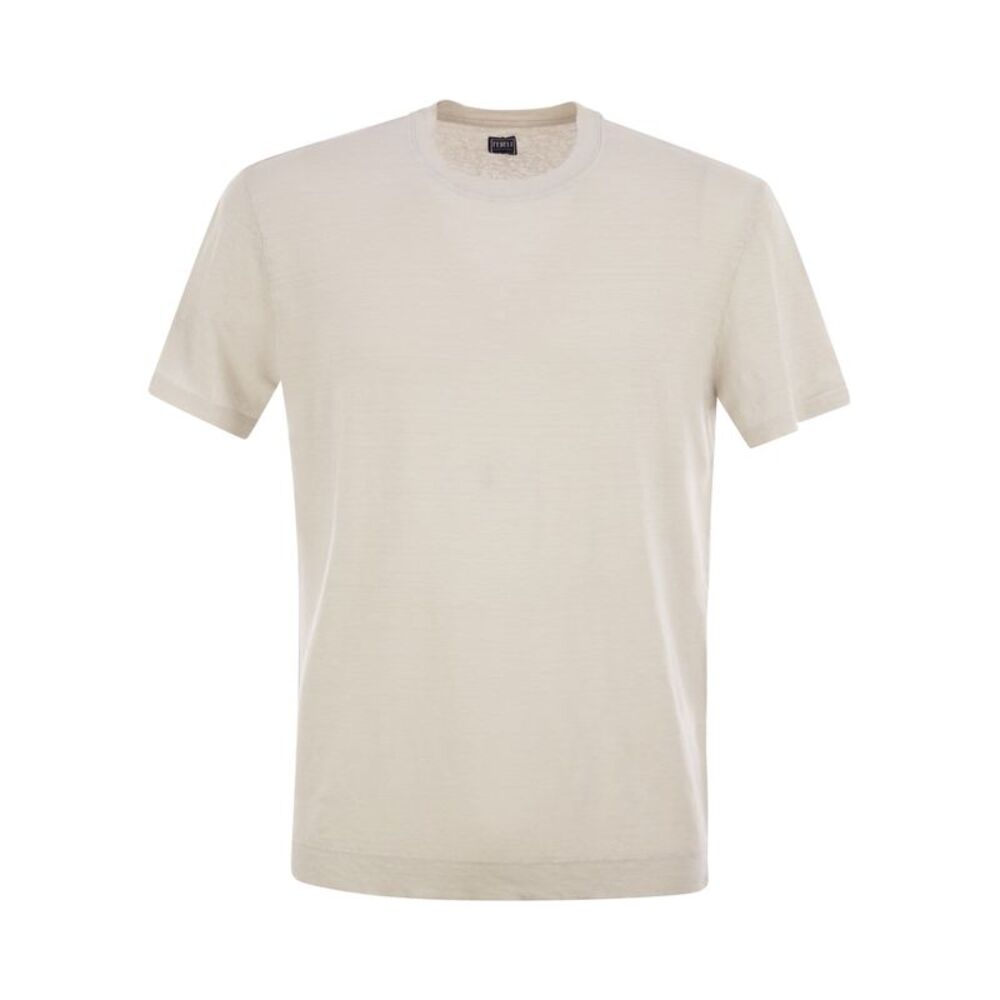 Fedeli Men Stretch Linen Short-Sleeved T-Shirt